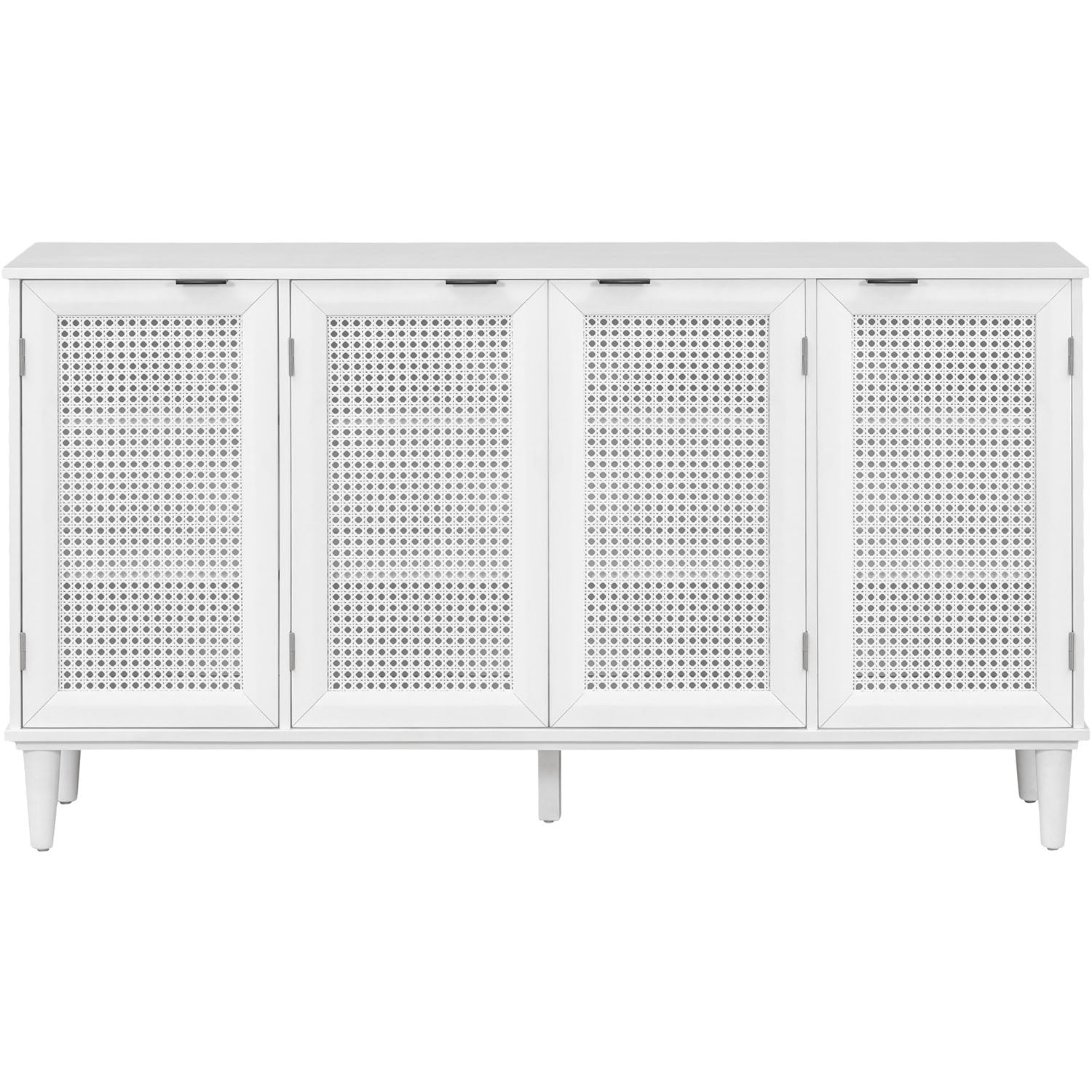 Kadyn Large Storage Space Sideboard, Floor Storage Cabinet for Living Room, Storage Sideboard Buffet Cabinet with Artificial Rattan Door, White Kadyn Large Storage Space Sideboard, Floor Storage Cabinet for Living Room, Storage Sideboard Buffet Cabinet with Artificial Rattan Door, White