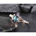 thumbnail image 4 of Marquise Alexandrite Engagement Ring, Unique June Birthstone Wedding Promise Ring, 14K Rose Gold Silver Ring Gift for Women, 4 of 5