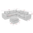 thumbnail image 6 of 107" Modern Boucle L-Shaped Sectional Sofa with Moveable Ottoman for Living Room, Comfy Cloud Couch with Pillows, Diy Combination (Orange), 6 of 10
