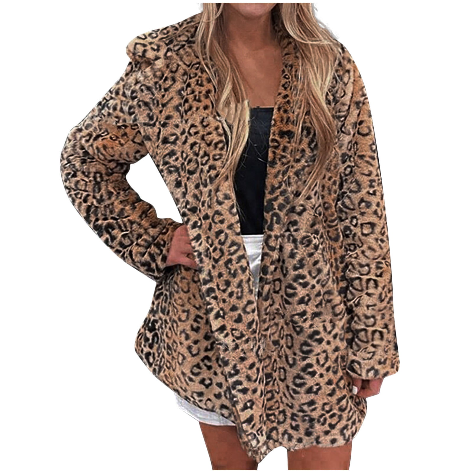 leopard print pea coat