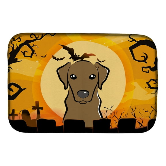 Halloween Chocolate Labrador Dish Drying Mat