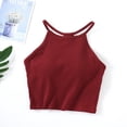 thumbnail image 3 of Camiseta sin mangas con hombreras de color liso para mujer - Sujetador de algodón con tirantes finos y cuello colgante, tallas S-XL, 3 of 3