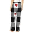 thumbnail image 3 of Balery Heart Black Buffalo Plaid Gingham print Women's Pajama Pants,Ultra Lightweight Pjs,Lounge Pant-XX-Large, 3 of 9