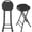 Black, variant on OROFULL 24 Inch Tall Folding Stool 1 Pack, Heavy Duty HDPE Portable Bar Stool with Carry Handle & Steel Frame for Indoor Outdoor Use, Black