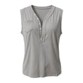 thumbnail image 4 of XIYON Tank Tops For Women Elegant Solid Color Sleeveless Button Front Pocket Tank Top For Lightweight Casual Surplice Design Workout Tops, 4 of 4