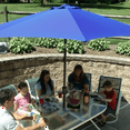 thumbnail image 4 of Bliss Outdoors Patio Umbrella w/ Aluminum Pole & Push Button Tilt, 9-Foot Canopy, Color Fade & Water Resistant, 1.5-in. Pole Diameter (Blue), 4 of 9