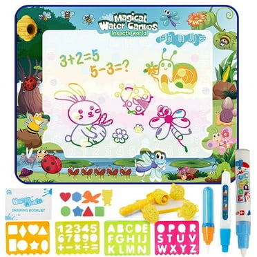 Oidiwu Water Doodle Mat for Kids - 40x32 Inch Reusable Color Doodle Drawing Mat Bring Magic Pens Educational Toys for Age 3-12 Year Old Girls Boys Age Toddler Gift