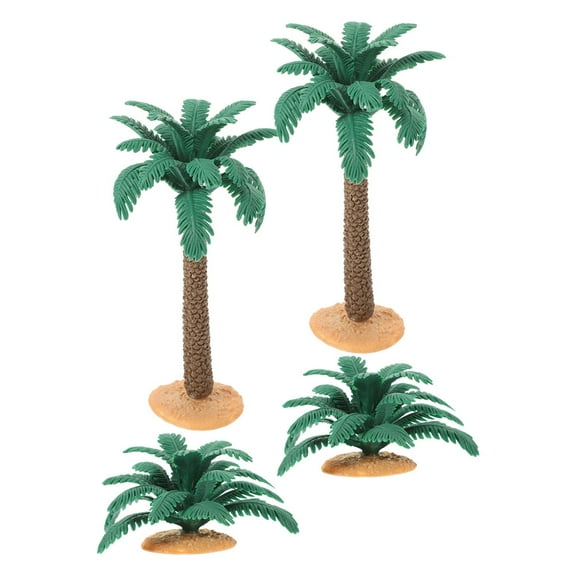 SEWCHICS 4-Pack Miniature Palm Tree Models for Landscape Decoration, Diorama, and Craft Ornament Set