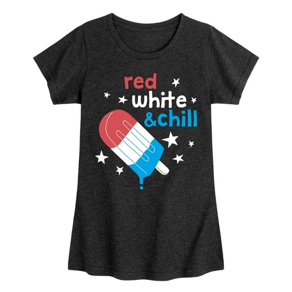 Instant Message - Red, White, & Chill Classic Ice Cream Truck Popsicle - Toddler & Youth Girls Short Sleeve Graphic T-Shirt