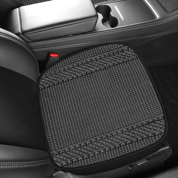 Cojín de cuero transpirable para asiento de coche para todas las estaciones | Funda de asiento completamente cerrada con malla y diseño perforado para mayor comodidad y soporte | Negro, gris