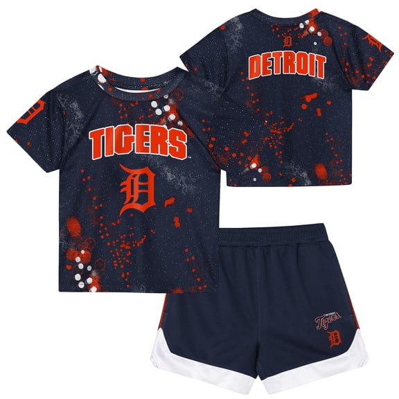 Preschool Outerstuff Navy Detroit Tigers Pinch Hitter Infielder T-Shirt & Shorts Set