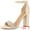 Beige, variant on Unique Bargains Women's Open Toe Rhinestone Ankle Strap Chunky Heel Sandals