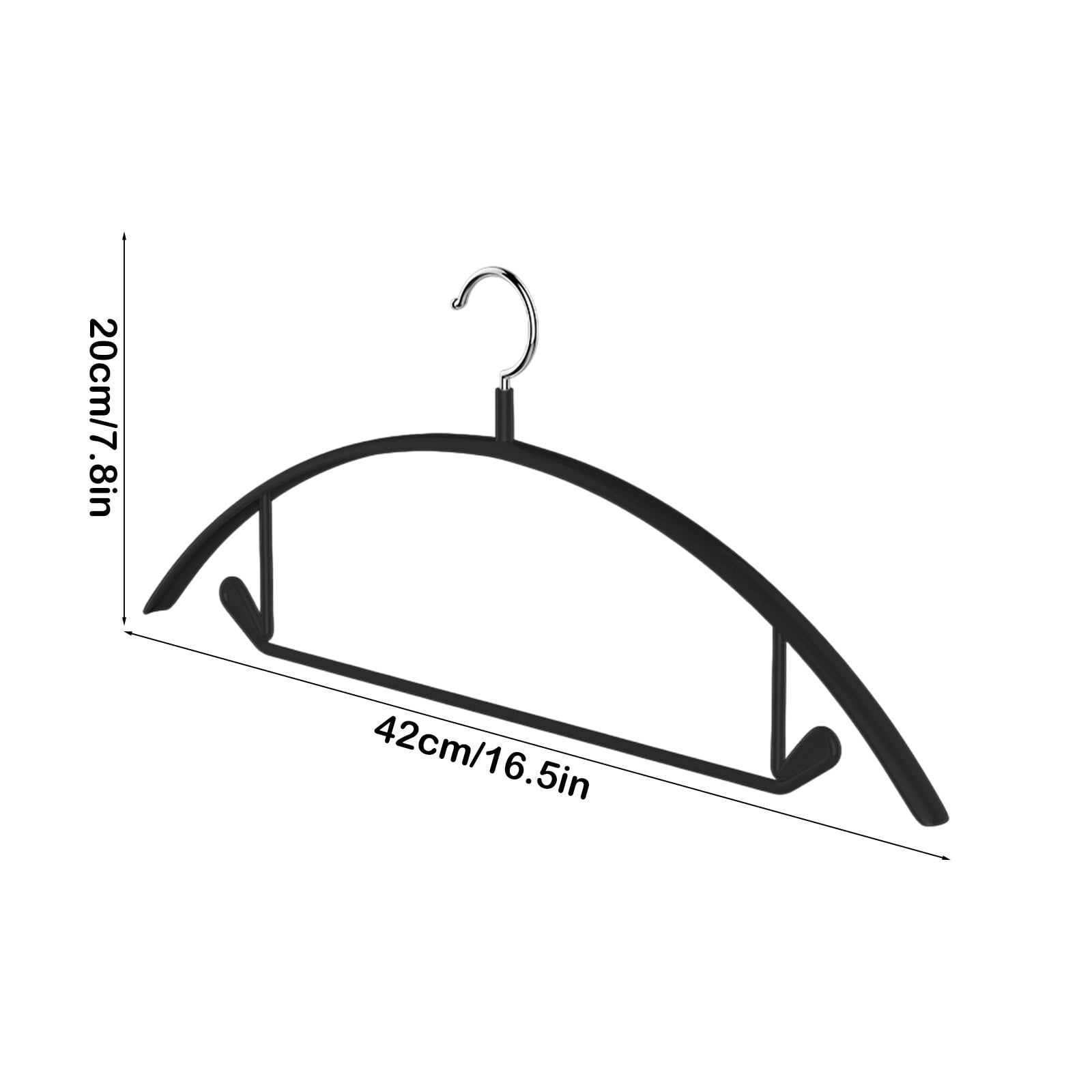 AUHomi 16.5 Inch Non-Slip Rubber Coated Clothing Hangers, No Shoulder Bumps No Mark, Steel Hanger for Sweater T-Shirt Suit Coat Uniform with Pants Bar Pack of 10 (Black)