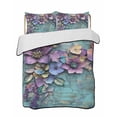 thumbnail image 2 of Quilts Twin XL Size, Spring Purple Flower Soft Comforter Bedding Set for Bed, Retro Wall Seamless Garden Pastoral Lightweight Quilted Bedspread with Pillow Cover(2 Pieces) for All Season, 68x98 Inch, 2 of 6