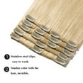 thumbnail image 4 of SEGO Red Clip in Hair Extensions Human Hair Full Head 100% Real Remy Thick Hair Extensions Silky Straight Balayage Blonde Hair Pieces, 4 of 7