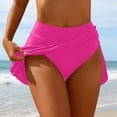 thumbnail image 2 of Feancey Swim Skirts with Briefs for Women Stretchy High Waist Mini Skirt Solid Color Casual Beach Short Skirt Pants Lightweight Comfort Athletic Skorts Hot Pink S, 2 of 8