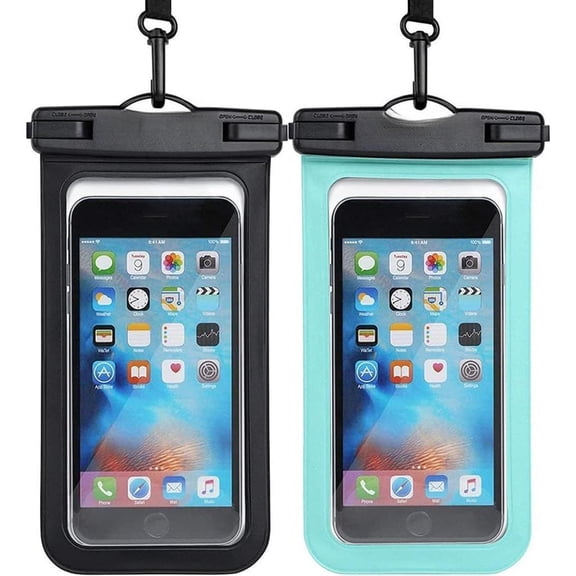 2PCS Waterproof Phone Pouch, IPX8 Waterproof Phone Case for iPhone 17/16/15/14 Pro Max, Cell Phone Dry Bag for Beach & Cruise Essentials, Touch Screen, Lanyard Included, 2 Pack (Fits Up to 8.9")