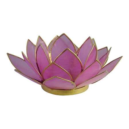 Decorated Candle Holders The Crabby Nook Lotus Tea Light Candle Holder Capiz Shell Decorating Accent Home Decor Gift Ideas, Pastel Light Pink ()