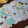 thumbnail image 5 of KUKIDSVO Easter Embroidered Table Runner, Hollow Bunny Egg Linen Cloth for Party Table Decor, 13.78×67.72in, Size XL, 5 of 6