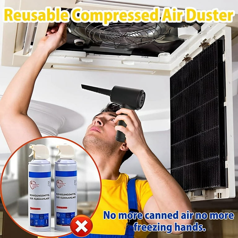 Compressed Air Duster,Electric Air Duster and Vacuum 2 in 1, 3 Speeds 51000  RPM Cordless Air , Reusable Air Duster 