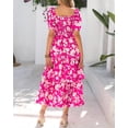 thumbnail image 3 of Vestido casual BTFBM para mujer con cuello cuadrado y manga abullonada, 3 of 6