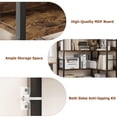 thumbnail image 3 of 5 - tier industrial l - shaped de esquina estante con arched metal frame: wood & metal abiertos almacenamiento para sala de estar, dormitorio, kitchen & oficina en casa (brown), 3 of 6