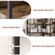 thumbnail image 3 of 5 - tier industrial l - shaped de esquina estante con arched metal frame: wood & metal abiertos almacenamiento para sala de estar, dormitorio, kitchen & oficina en casa (brown), 3 of 6
