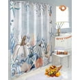 thumbnail image 5 of Coastal Shower Curtain Set ，Waterproof Fabric Shower Curtains Thanksgiving Pumpkin Starfish Shells Blue Letter Shower Curtains for Bathroom,Bathroom Decor 72"x96", 5 of 7