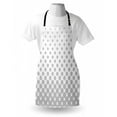 thumbnail image 3 of Geometric Circle Apron Spiraling Rotary Circle Turning to Polka Dots Concentric Grid Lines Tile, Unisex Kitchen Bib Apron with Adjustable Neck for Cooking Baking Gardening, Grey White, by Ambesonne, 3 of 3