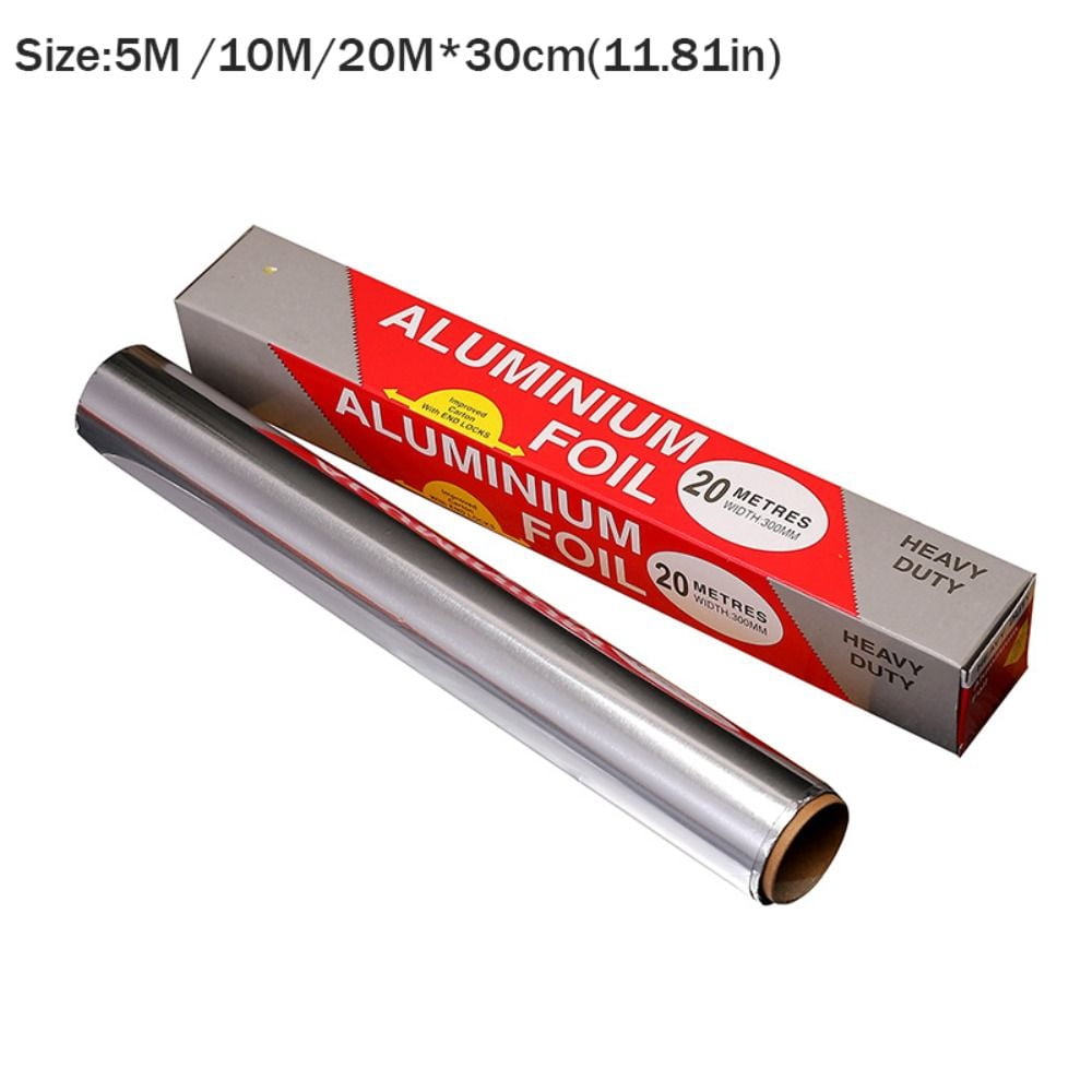 5M/10M/20M Aluminium Catering Tin Foil Thickened BBQ Accessories Barbecue Tin Foil Roll Heat Safe Disposable