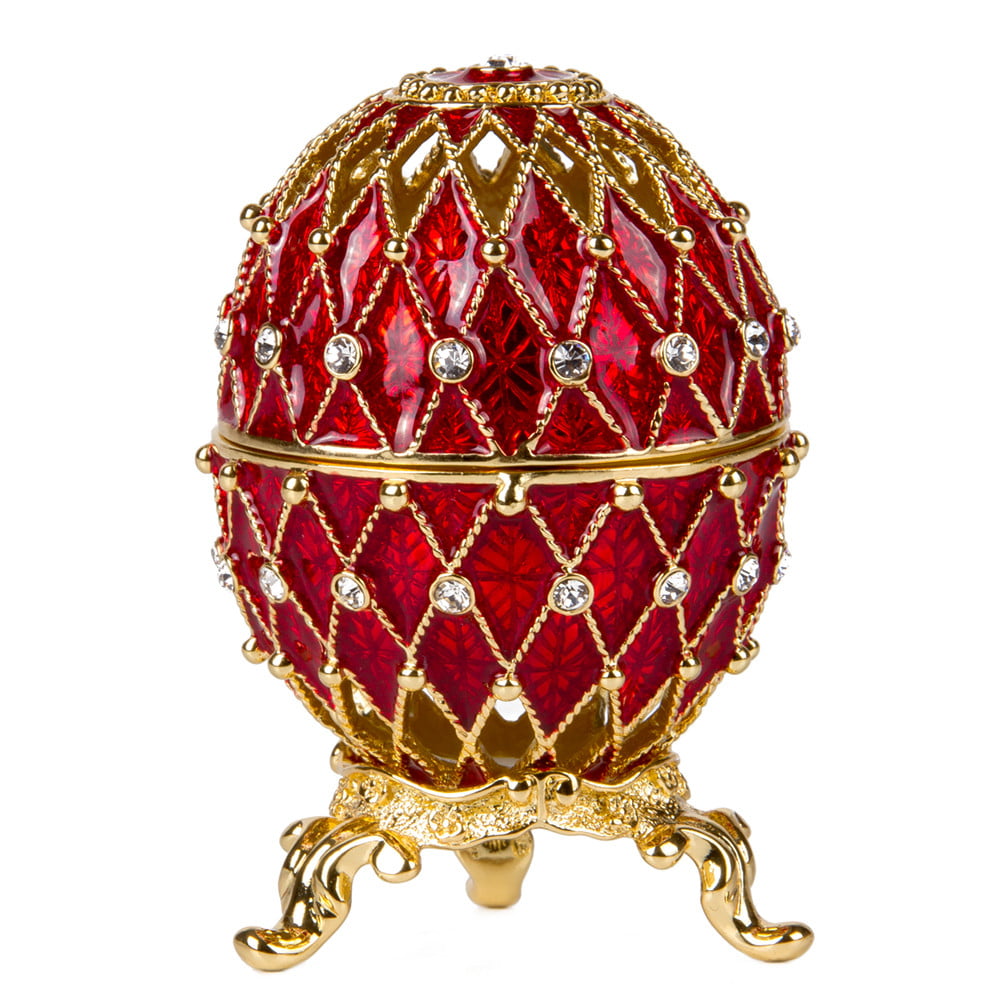 Luxury Russian Collection Elena Fabergé Style Enameled Egg 