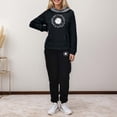 thumbnail image 5 of Sets for Women Clothing Two Piece Long Sleeve Hooded Tops Pants Jogger Hoodie Sweatsuit Casual Graphic Sweatshirt Sweatpant Suit (Black M), 5 of 6