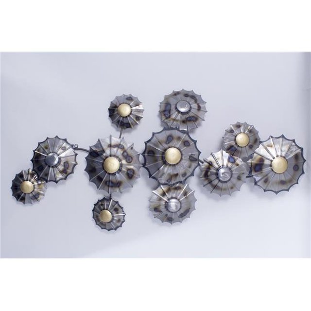 Heather Ann W74141 Metro Clustered Metal Circles Wall Decor, Metallic Multi Color