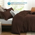 thumbnail image 3 of 500 Thread Count 100% Egyptian Cotton 3 Piece Duvet Set with Zipper Closure & Corner Cal King/King 3 Pc Duvet Set Color Chocolate Solid, 3 of 7
