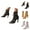 Black, variant on Black Pumps for Women 9.5cm Breathable High Heel Booties - Mesh Lace Cross Strap Roman Style Sandals, Comfortable Elegant Evening Heels For Party & Night Out