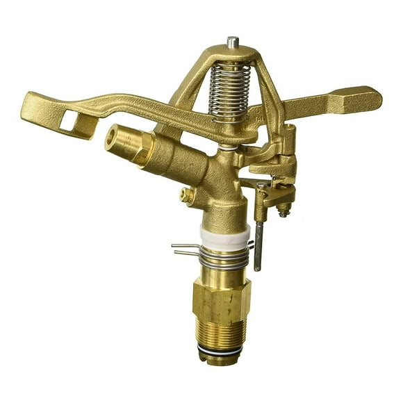 Underhill Impact Sprinkler Head, Heavy Metal, 1 1/4-Inch MPT Part Circle, Brass, 78-Foot, 1-Inch Drive Nozzle, 1/8-Inch Close-in Nozzle, SI125P