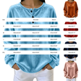thumbnail image 3 of Velvet Tops for Women 2026 Long Sleeve Shirts Casual Loose Fit Velour Pullover Tee Shirts Soft Comfy Warm Lightweight Basic Tops by Yigetop Navy S, 3 of 6