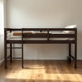 thumbnail image 2 of Tcbosik Twin Size Low Loft Bed with Built-in Ladder and Full Length Guardrail, Easy Assembly, Espresso, 2 of 7