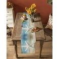 thumbnail image 5 of Coastal Beach Table Runner 72 Inches, Summer Ocean Wave Retro Starfish Textured Bed Runner Dresser Scarves Tabletop for Indoor Outdoor Parties/Ceremony/Banquet, 14" x 72", 5 of 8