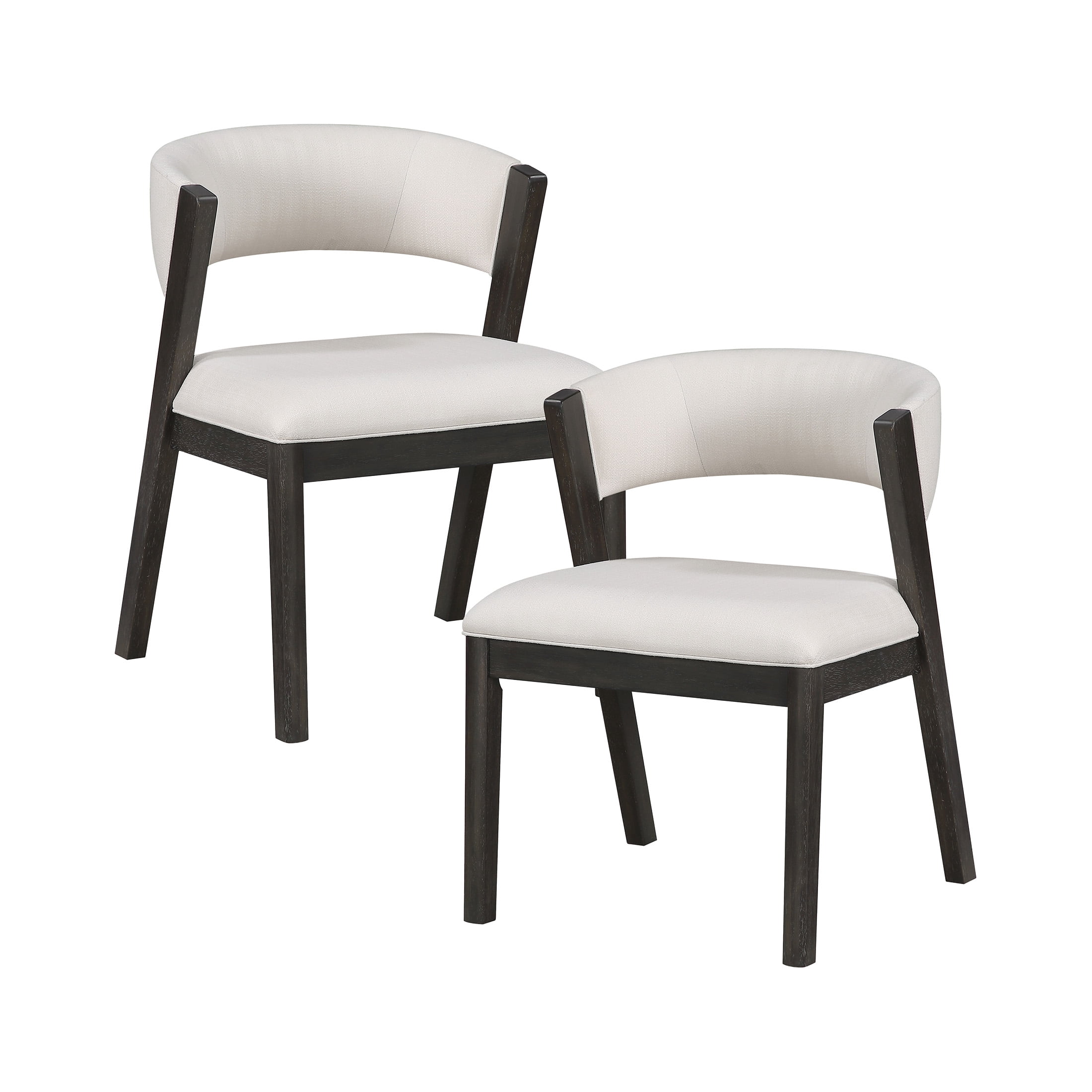 OakvillePark Sora Modern Curved Back Dining Chairs, Beige (Set of 2)