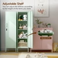 thumbnail image 5 of Locking Storage Cabinet 59" H Metal Storage Cabinet with Door and Adjustable Shelves for Kitchen Pantry Home Office Bathroom School Dormitory (Green), 5 of 17