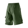 thumbnail image 6 of Men's Casual Sports Shorts with Elastic Waistband Zipper Pocket, Athletic Shorts, Quick Dry, Lightweight, Stretchy, Gym Workout, Running, Hiking, Daily Wear, Summer | AESTIVO,Green 5XL, 6 of 9