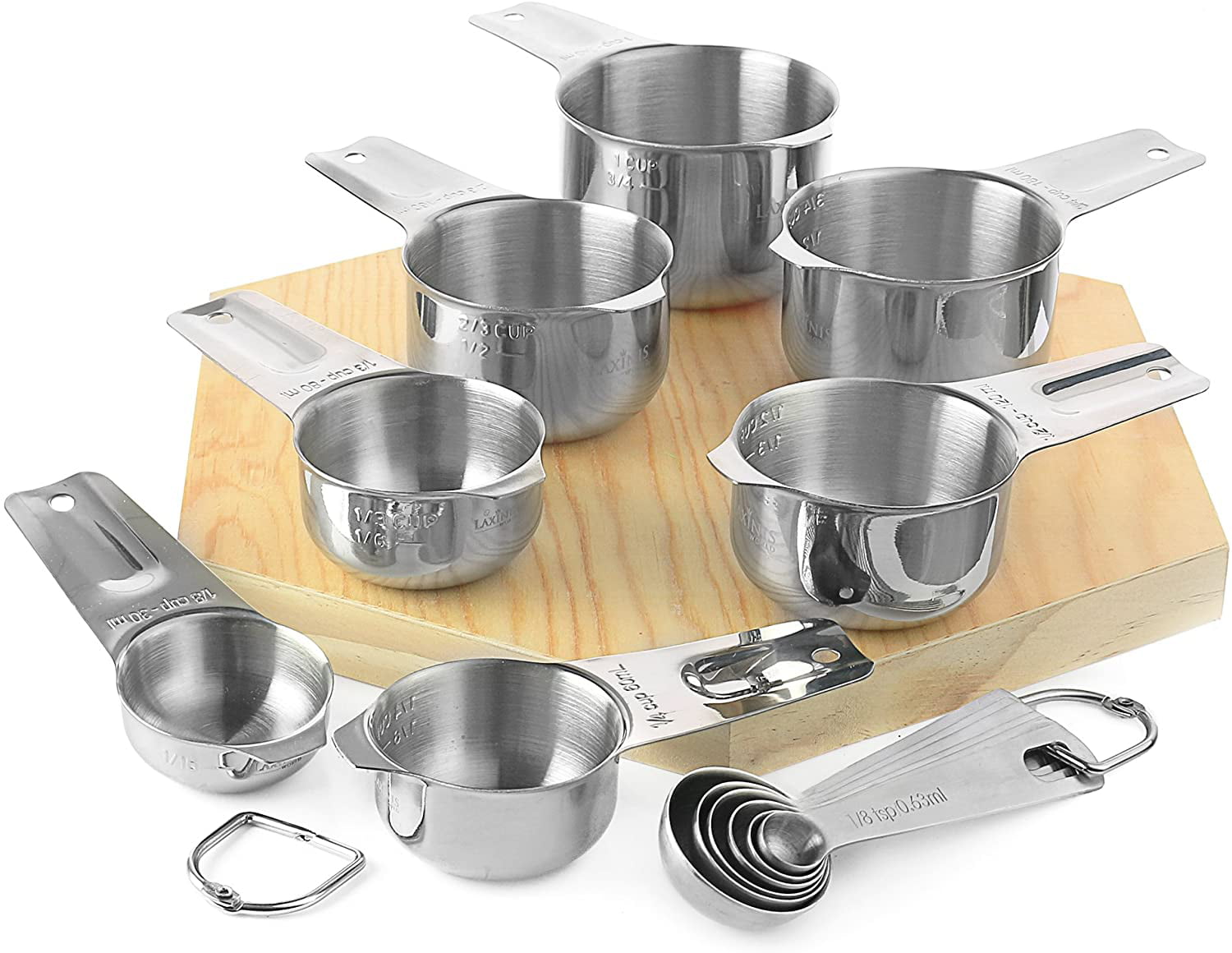 13-Pack, Stainless Steel Measuring Spoon & Cup Set by Last Confection, 3.5  x 3.25 - Fred Meyer
