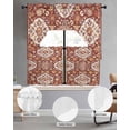 thumbnail image 3 of Red Boho Ethnic Kitchen Curtains Swag Valance and Tier Curtains Set 24 Inch Length, Southwest Aztec Rod Pocket Drape Panels Pair Swag Curtain for Bathroom/Cafe/Window, 3 of 6