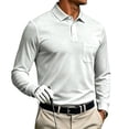 thumbnail image 6 of Fabrcox S-4XL Long Sleeve Mens Polo Shirts with Pockets Collared Work Shirt for Men Business Casual Plain Classic Fit Workout Golf Shirt for Men Gray S, 6 of 8