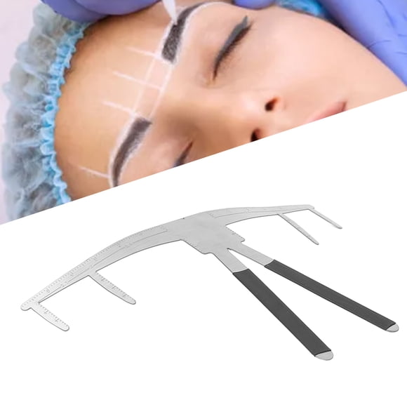 Herramientas para tatuajes de Cejas, Regla de Colocacia de 3 Puntos Sin Deslizamiento de 3 Puntos Regla de Cejas Duradera Portátil para Medir la CEJA