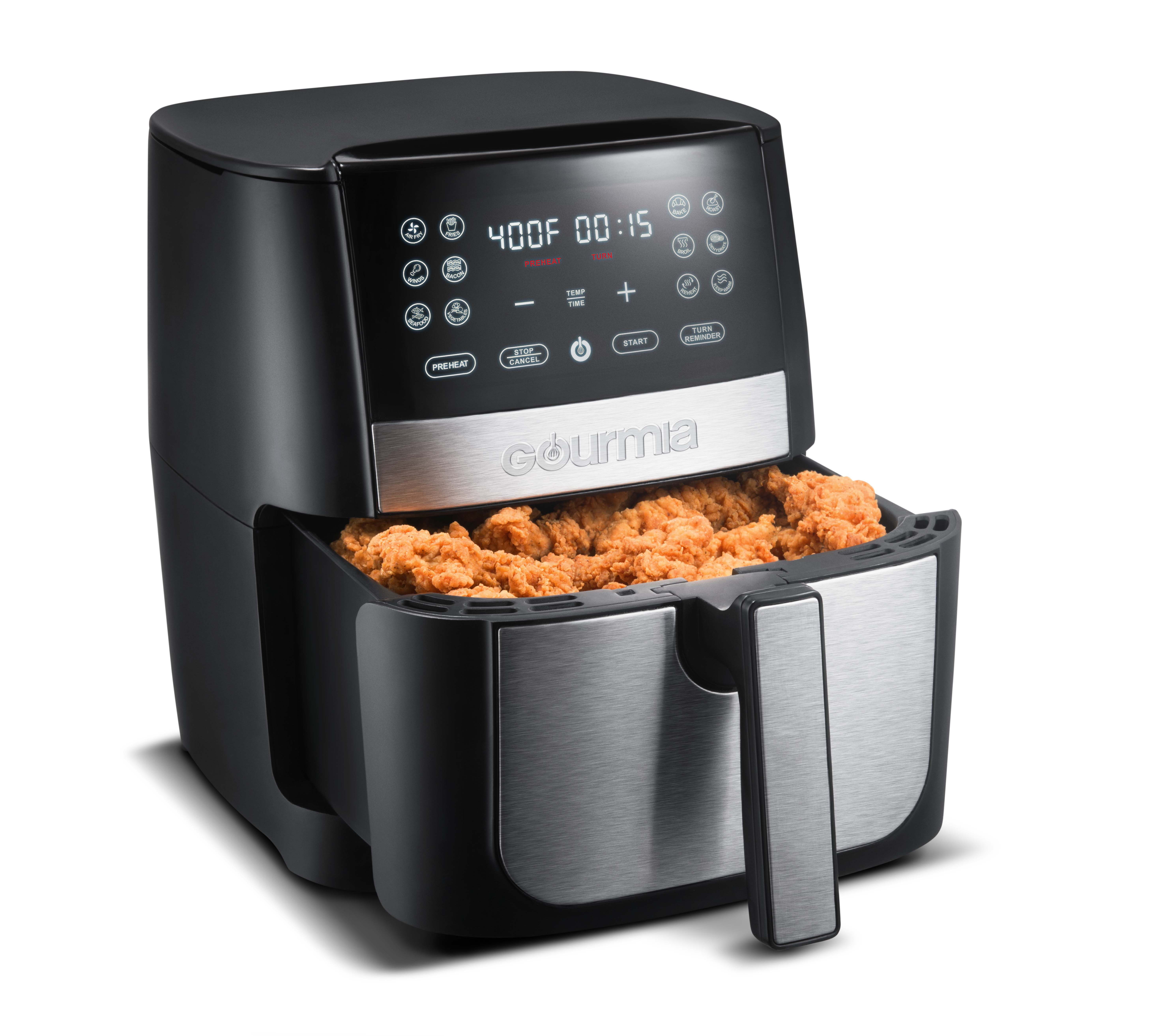 Gourmia 8 Qt Digital Air Fryer with FryForce 360 and Guided Cooking, Black/Stainless Steel, GAF826, 14.82 H, New - image 2 of 3