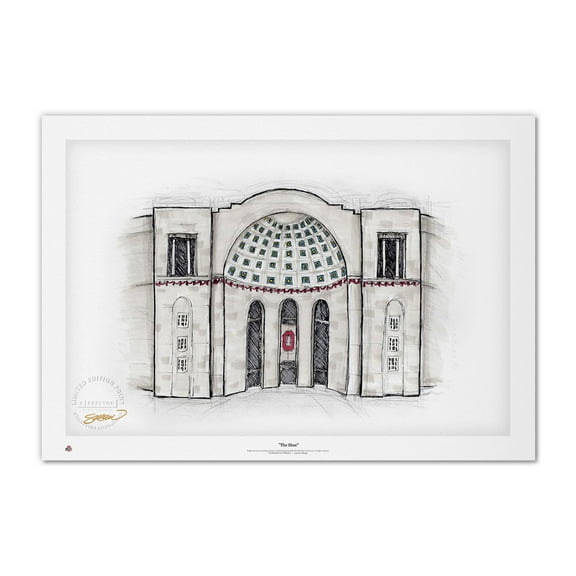Ohio State Buckeyes Ohio Stadium Sketch Limited Edition 36'' x 24'' Limited Edition Fine Art Print