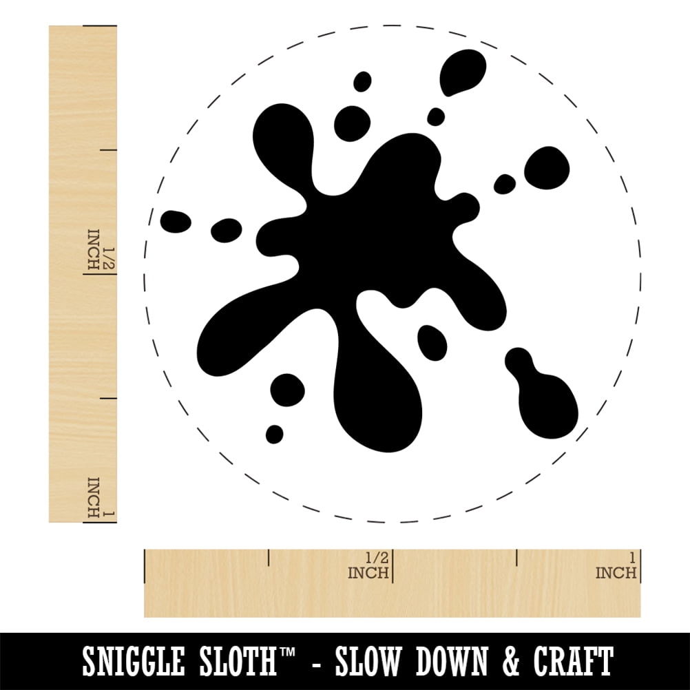 Paint Ink Blood Spatter Splat Drip Self-Inking Rubber Stamp Ink Stamper - Purple Ink - Medium 1 Inch