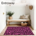 thumbnail image 3 of ODIKA 2x3 Machine Washable Non-Slip Area Rug, Noir Botanica Stylized Leaf Motif with Elegant Flourishes Ultra Soft Rug, None, 543306, 3 of 7